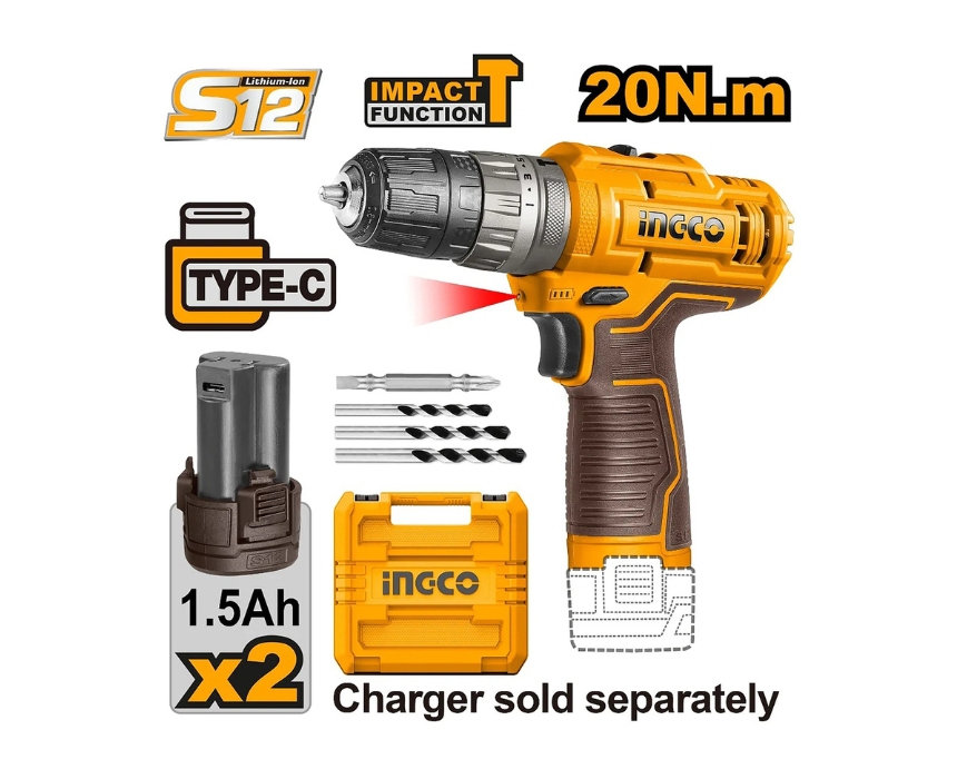 Untitled design (31) Cordless Impact Drill INGCO - Image 1