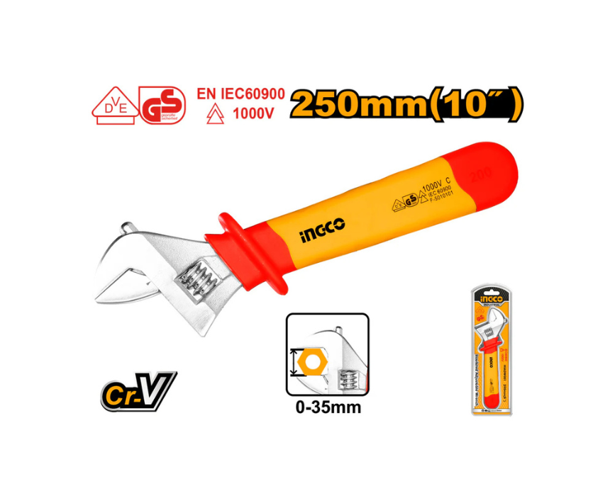 Untitled design (32) Insulated Adjustable Wrench INGCO - Image 1