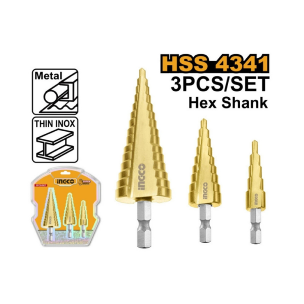 Step Drill Bit Set INGCO
