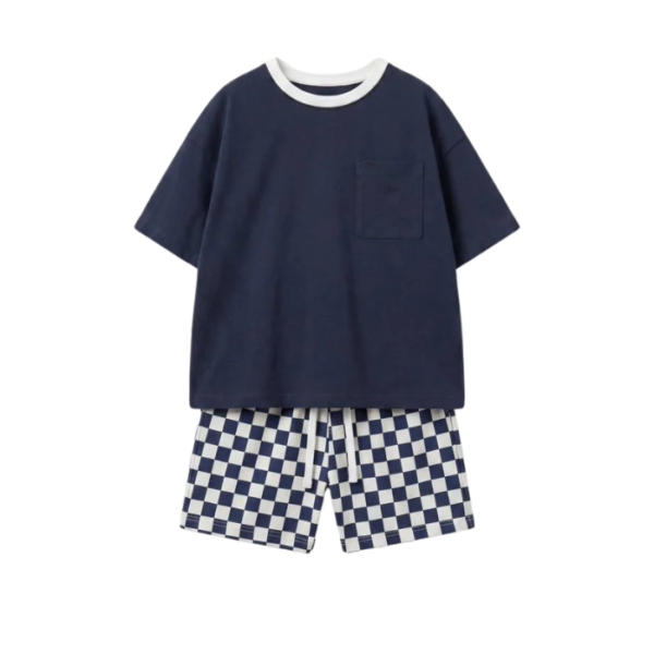 Kids Checkered Shorts Set