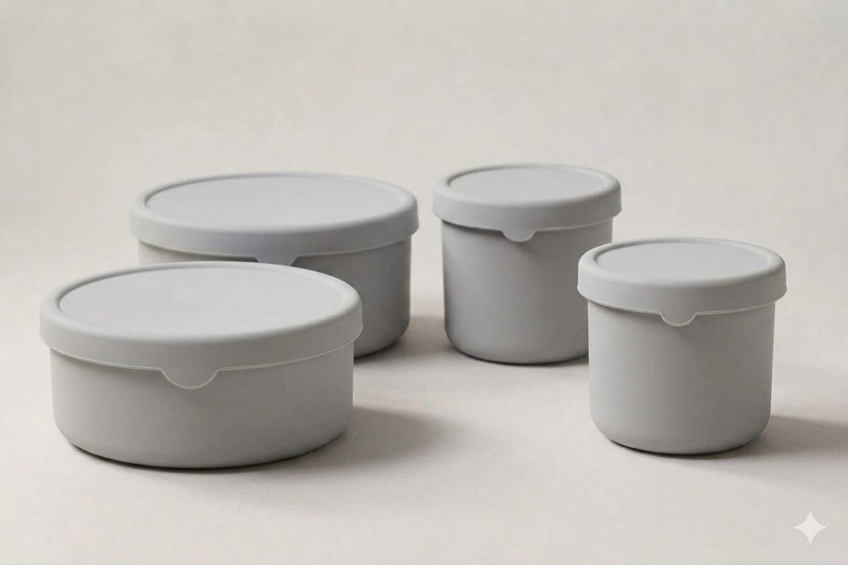Gray 4 pieces Silicone Food containers. - Image 1