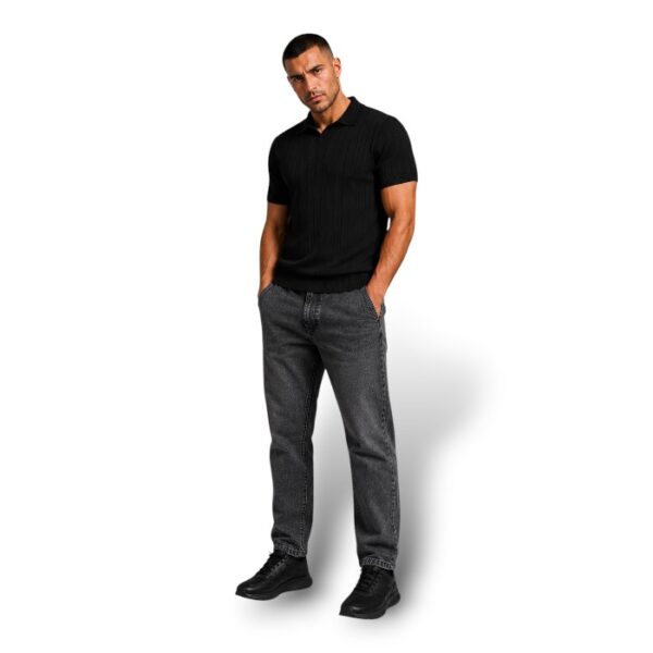The Knit Polo Tshirt in Noir