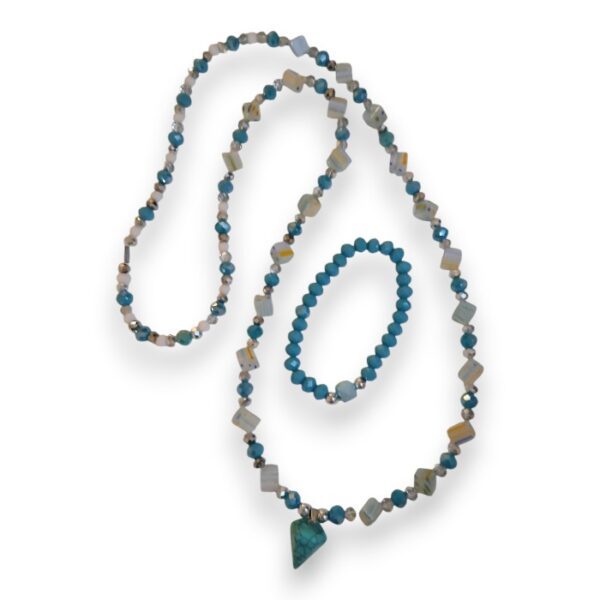 Cone Blue Necklace Set