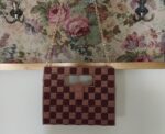 Brown and Pinkish Beige Checkerboard Canva Shoulder/ Handbag - Image 