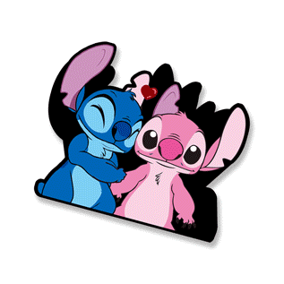 Stitch and Angel 3D Motion Sticker | 13.5 x 11.1 cm
