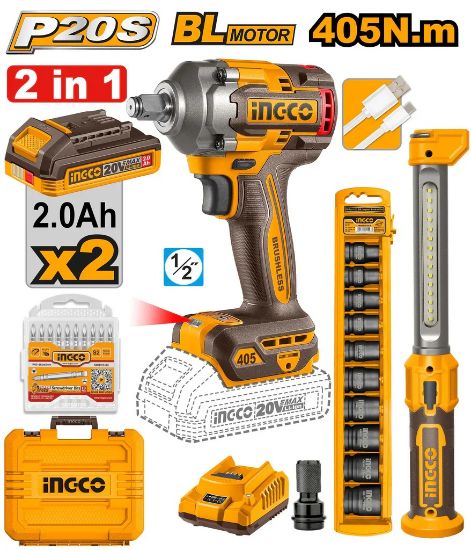 INGCO 20V 405N.m Impact Wrench special Bundle