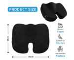 Seat Cushion Orthopedic Memory Foam With Cooling Gel Butt Pillow - Image 