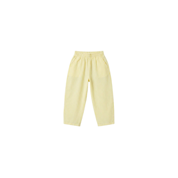 Kids Striped Pants Tshirt Set Yellow