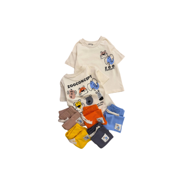 Kids Cotton Shorts Tshirt Set Blue