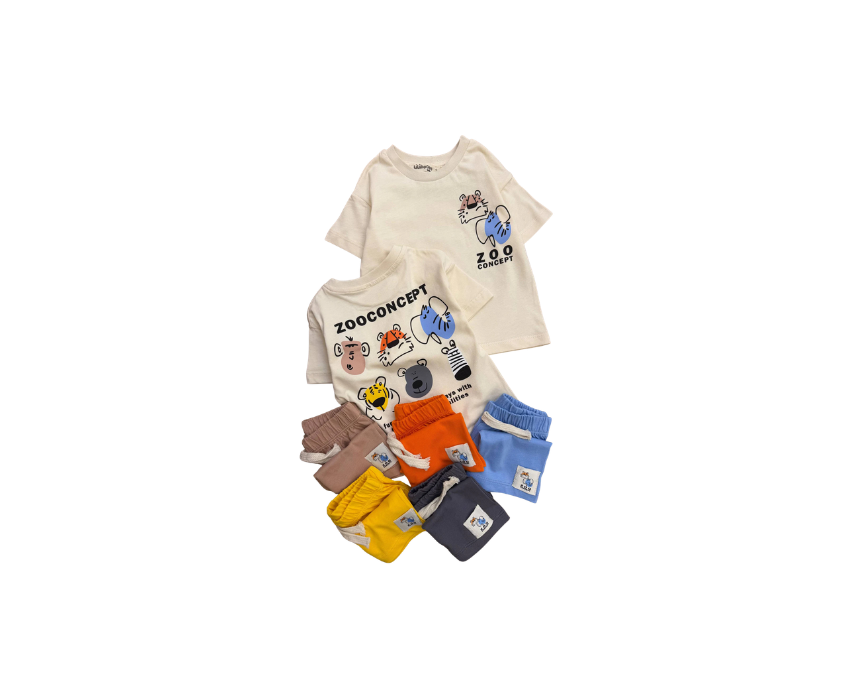 101 Kids Cotton Shorts Tshirt Set Blue - Image 1