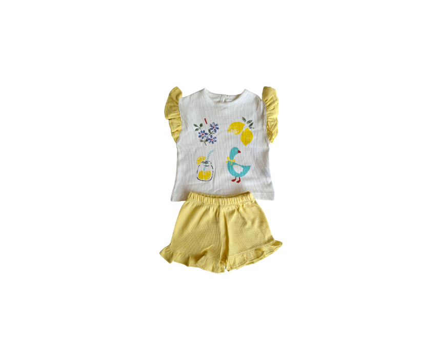 107 Baby Waffle Shorts & Top Set - Image 1