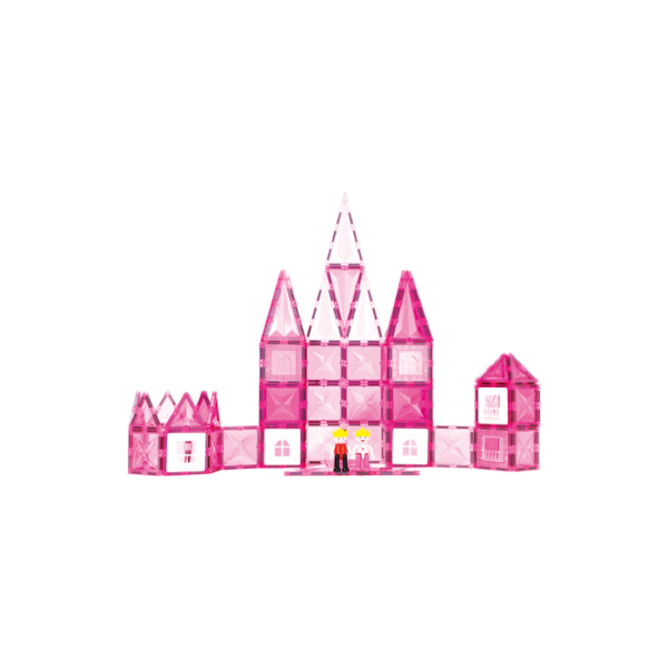 Dream Castle Magnetic Tiles Pink Color 98 Pieces