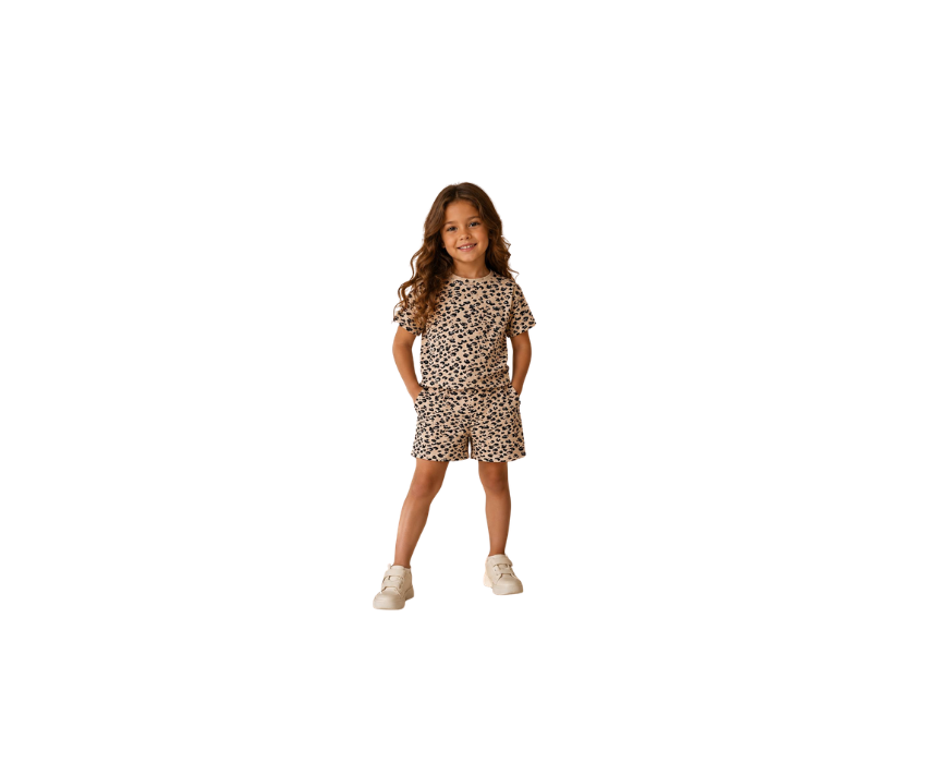 116 Leopard Shorts & Tshirt Set - Image 1