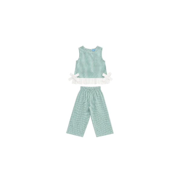 Checkered Pants & Top Set Green