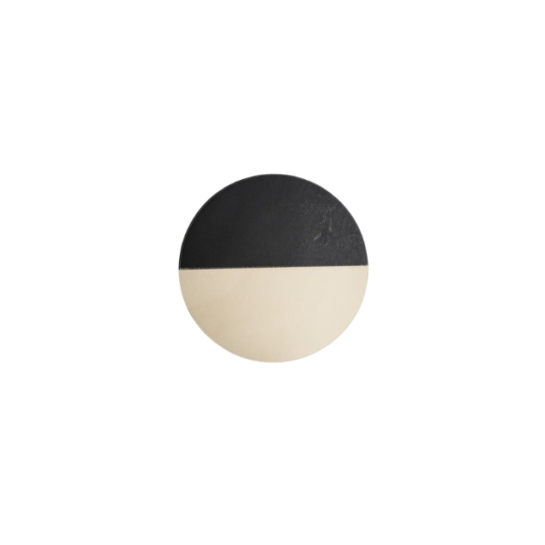 Leather Black and Beige Sous-Plats