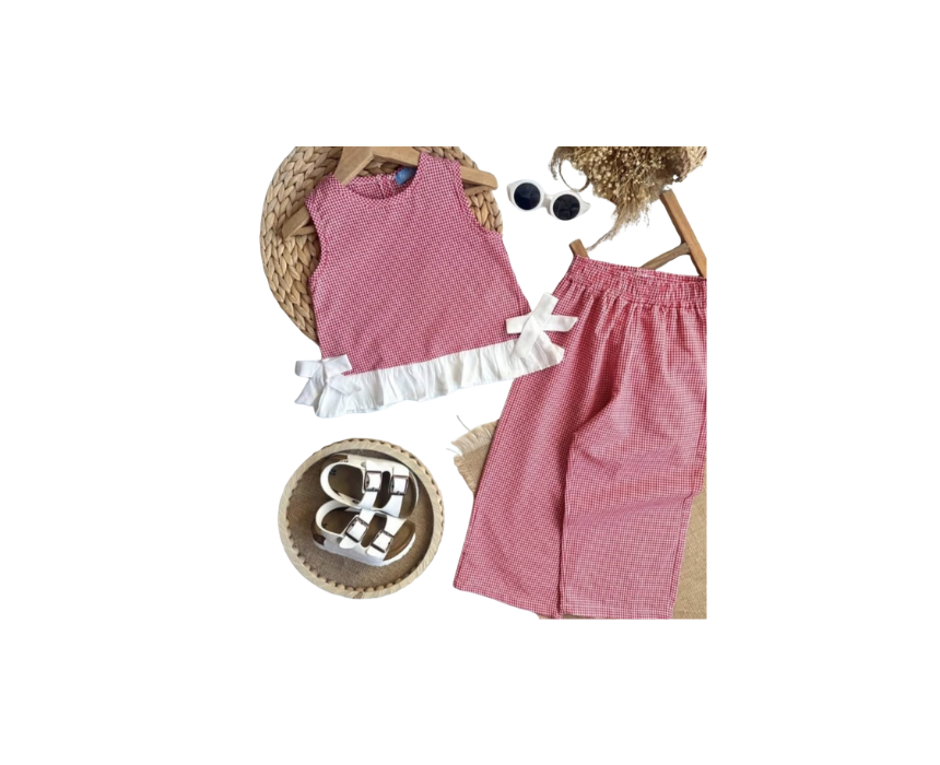 119 Checkered Pants & Top Set - Image 1