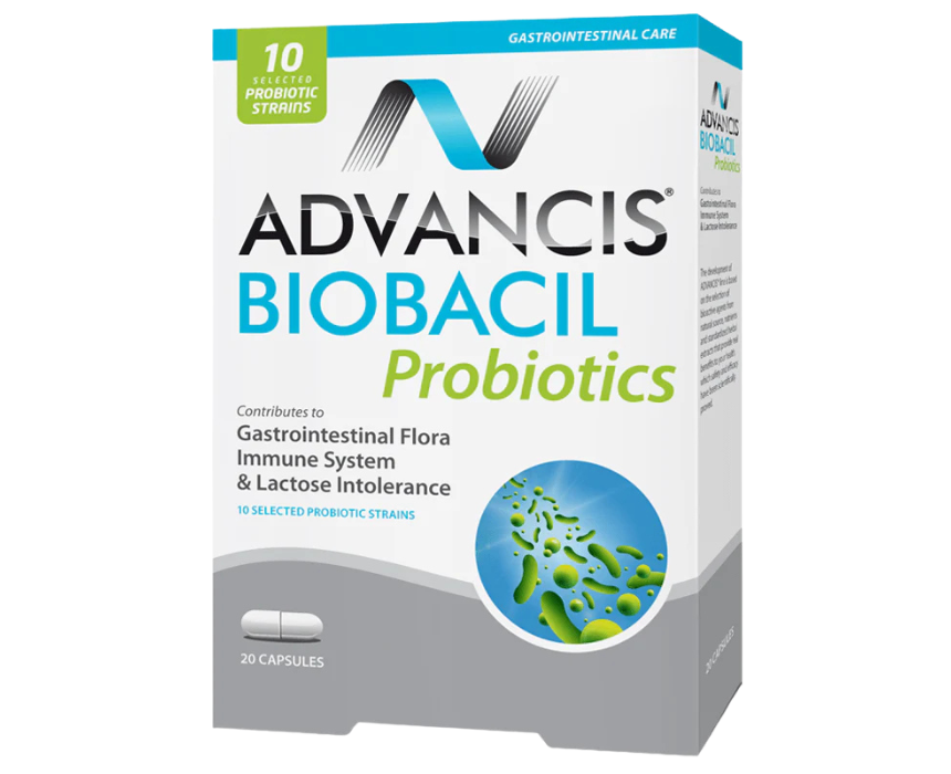 12 Advancis BIOBACIL Probiotic Tablets For Lactose Intolerance And Gastrointestinal Health - Image 1