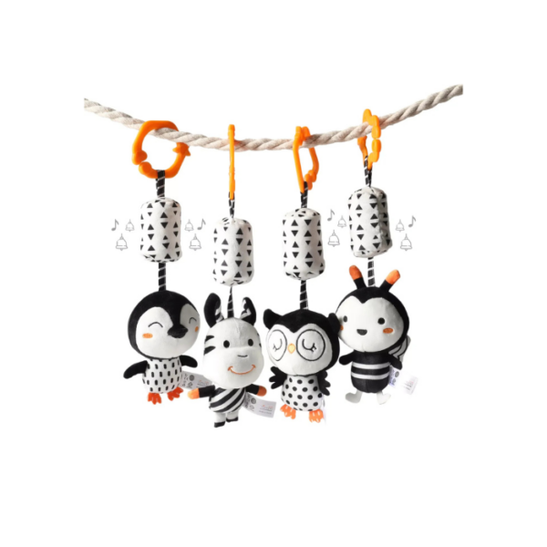 Black & White Animal Hanging Rattle Set