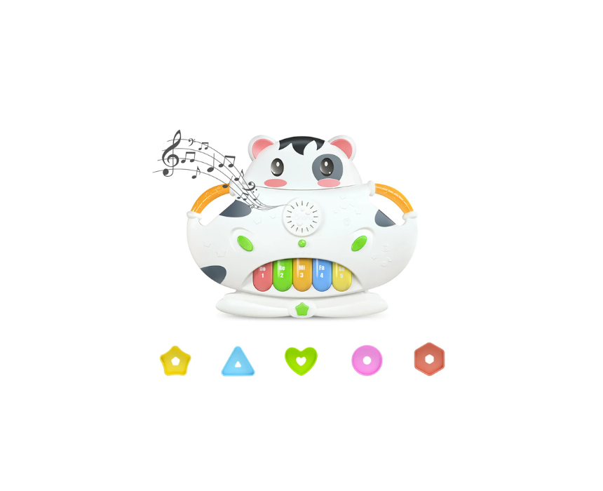 128 Cow Music Piano Shape Sorting Toy - Image 1