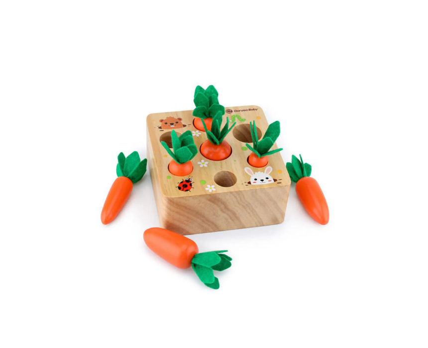 134 Wooden Pull Out Carrot Montessori Toy - Image 1