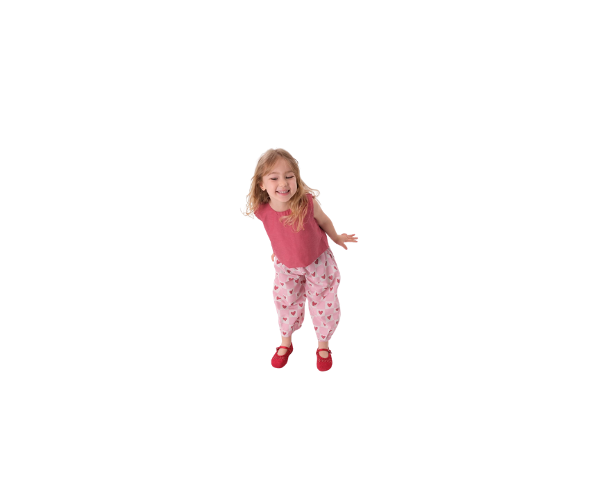 139 Balloon Pants & Top Set Red Hearts - Image 1
