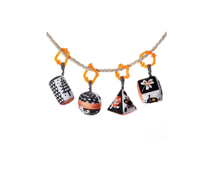 164 Black & White Geometric Hanging Rattle Set - Image 1