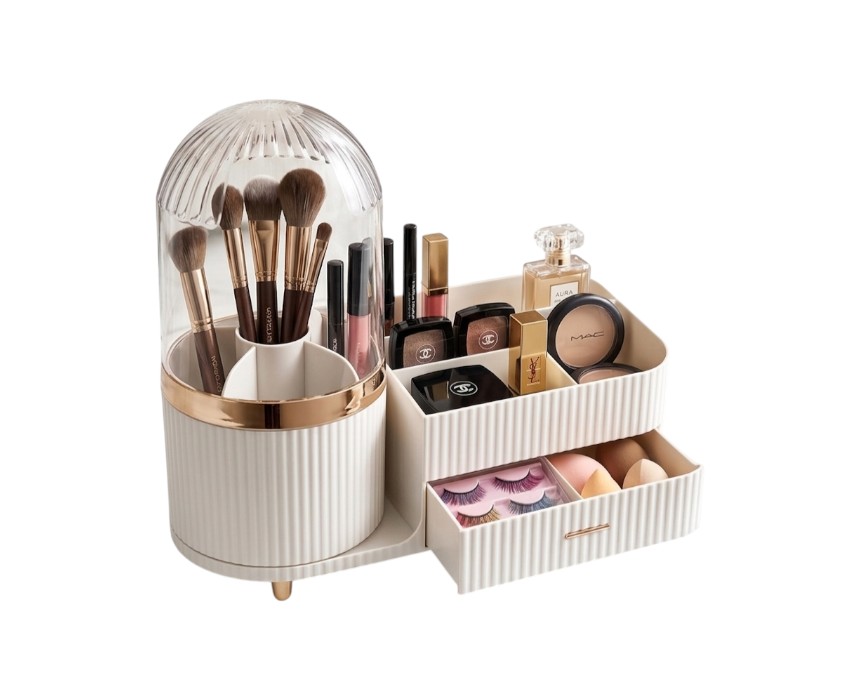 188609-1.jpg Ribbed Makeup Organizer Vanity - Image 1