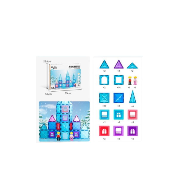 Ice Castle Magnetic Tiles 63 Pieces