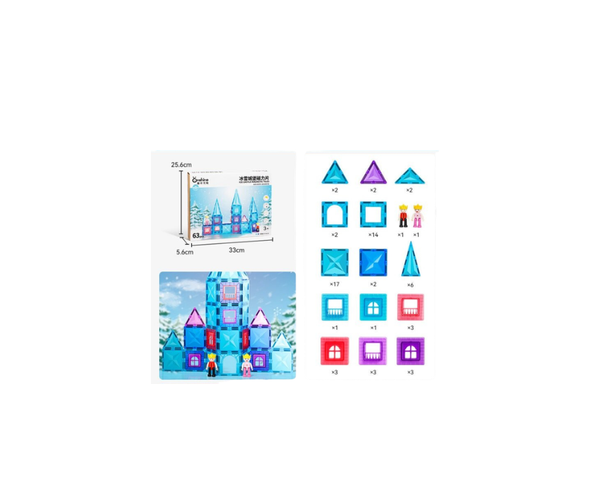 19 Ice Castle Magnetic Tiles 63 Pieces - Image 1
