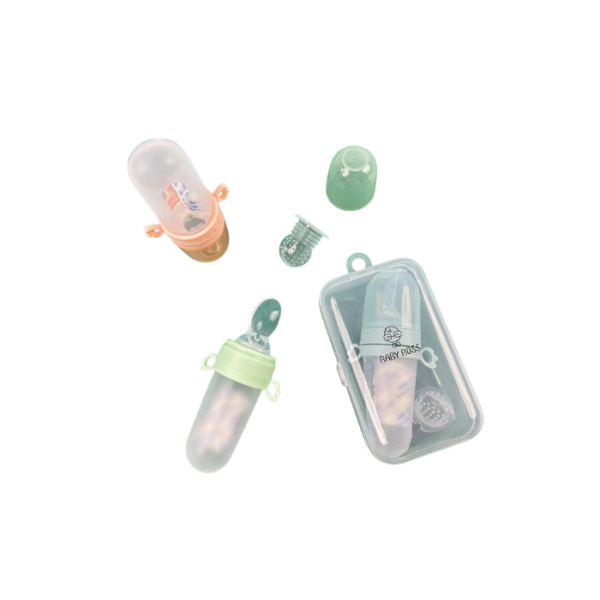 Baby Silicone Nibbler Bottle Feeder With Spoon 2 in 1