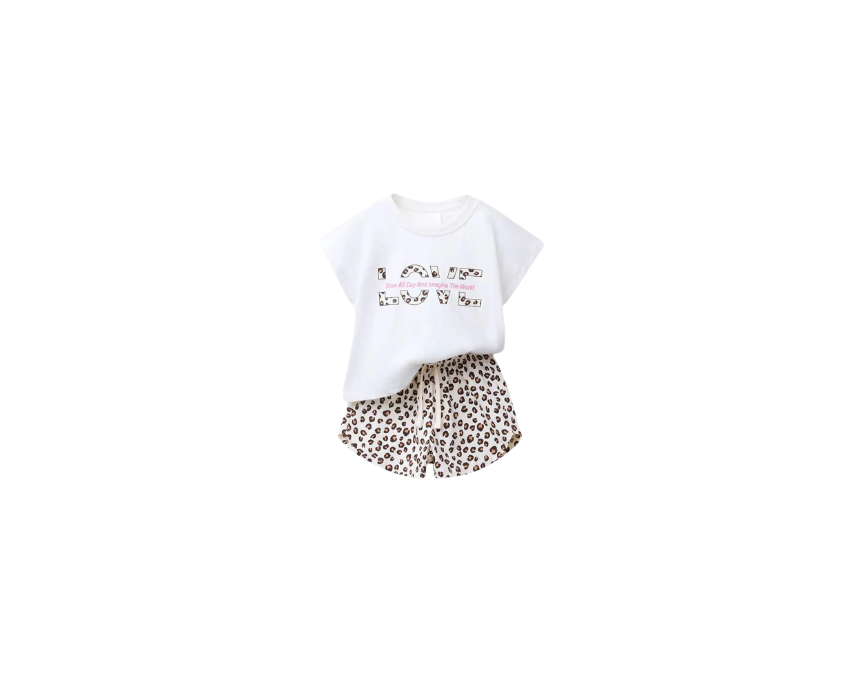2 LOVE Shorts & T‑Shirt Set - Image 1