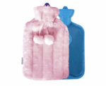 Rubber Hot Water Bag with Plush Cover - Image 