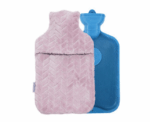 Rubber Hot Water Bag with Plush Cover - Image 
