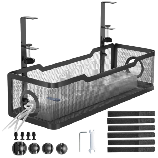Under Desk Cable Tray Organizer