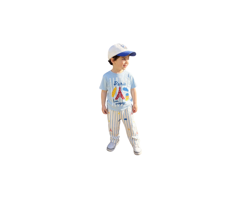 202 Paris Bon Voyage Pants & Tshirt Set - Image 1