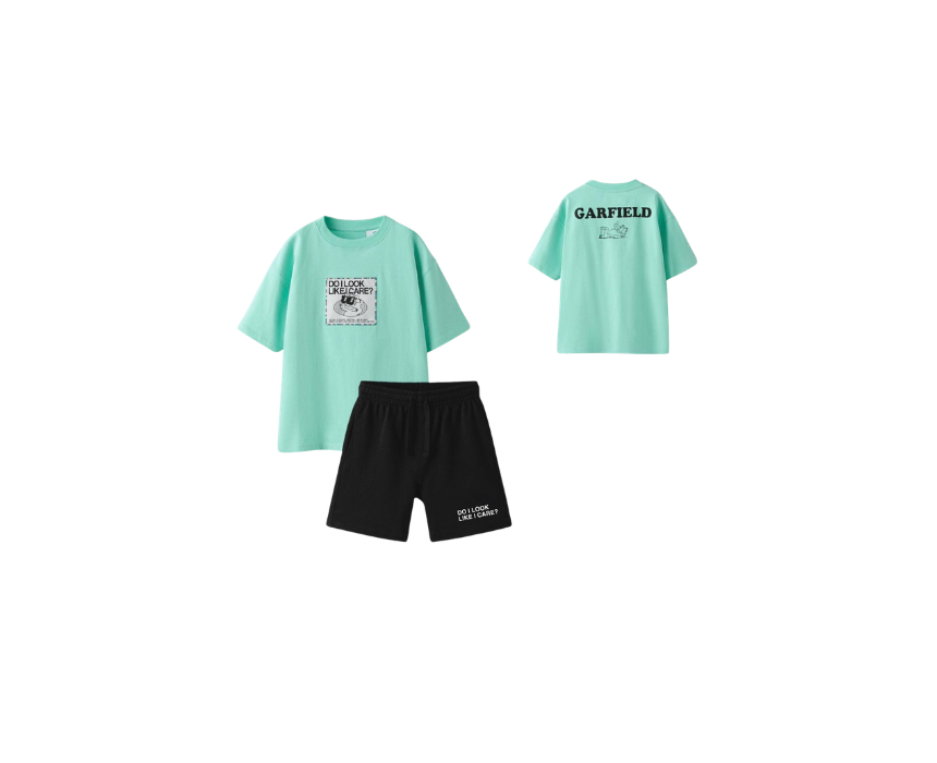 204 Garfield Shorts & Tshirt Set - Image 1