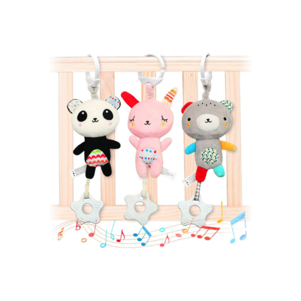 Plush Musical Teething Hanging Bear