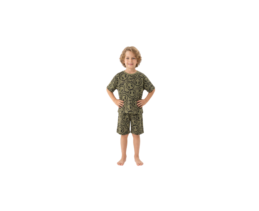 205 Smile Greenish Shorts & Tshirt Pyjamas - Image 1