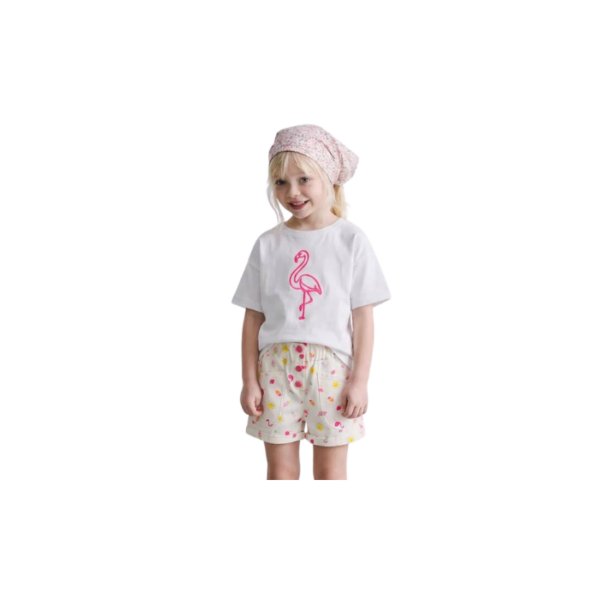 Swan Denim Shorts & Tshirt Set
