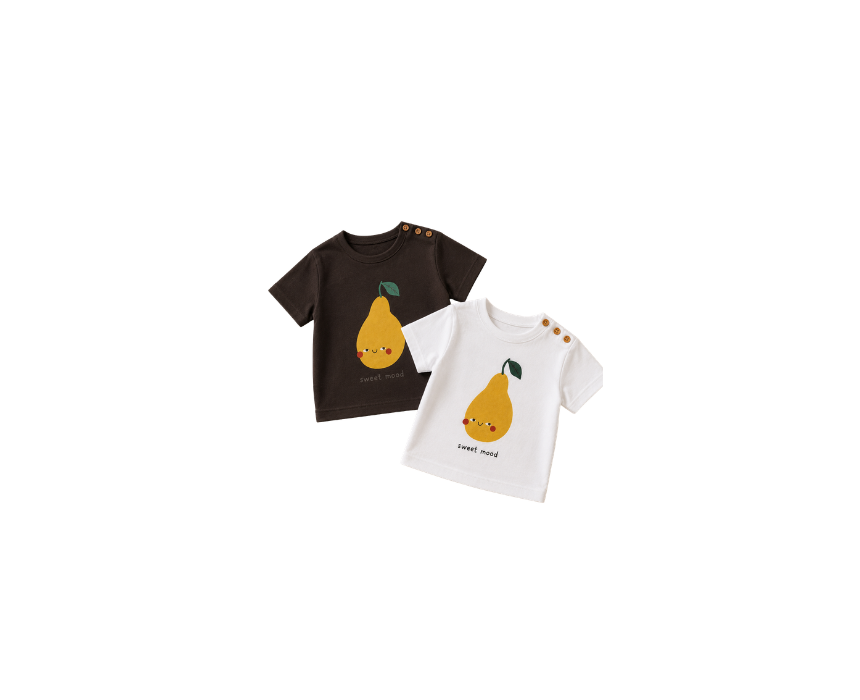 208 Pear Tshirt White Black - Image 1