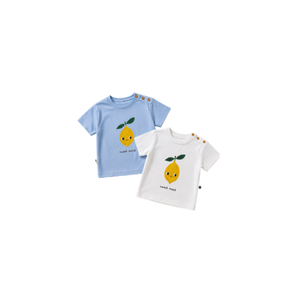 Lemon Tshirt White Blue