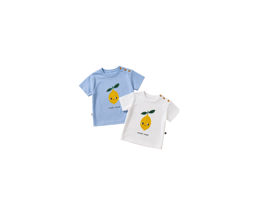 210 Lemon Tshirt White Blue - Image 1