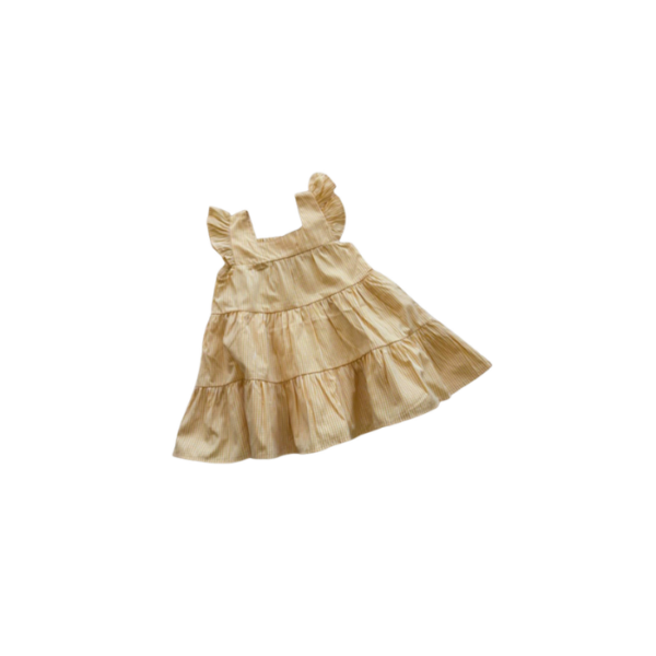 Yellow Dress with White Stripes