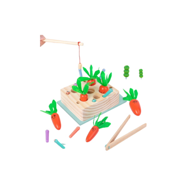 Pull Carrots and Catch Insects Wooden Montessori Toy