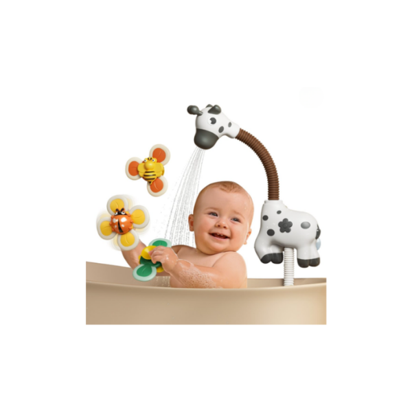 Bath Toy with Shower Head & 3 Suction Spinners