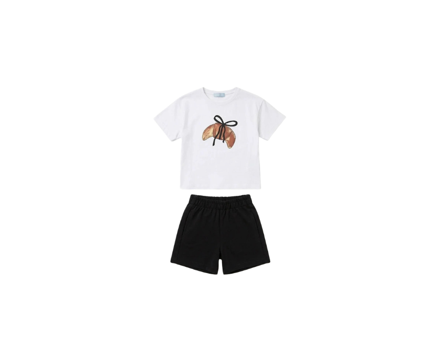 257 Croissant Shorts & Tshirt Set - Image 1