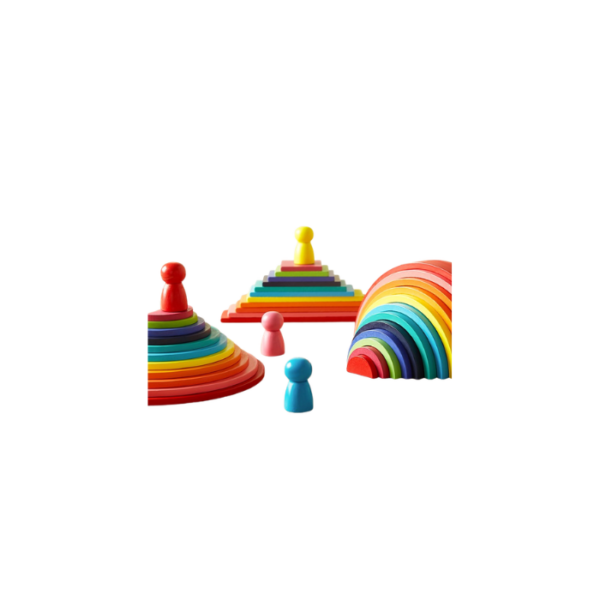 Montessori Wooden Rainbow Building Block 46pcs