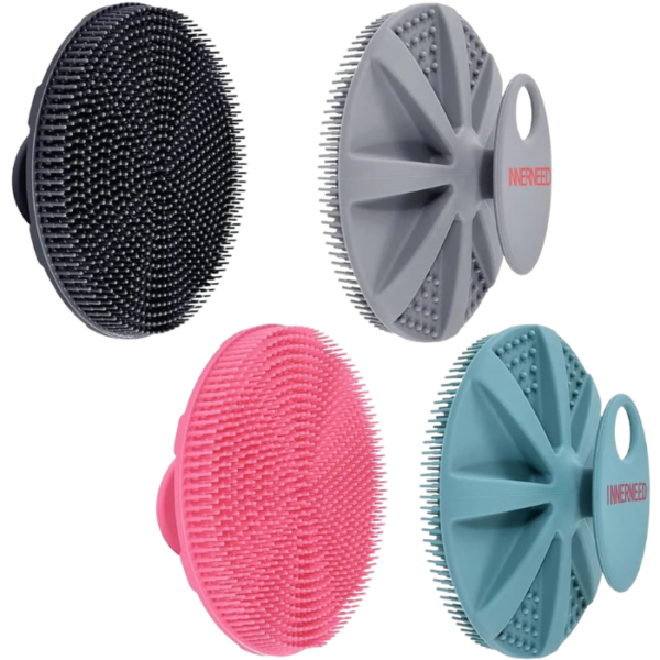 INNERNEED Soft Silicone Body Scrubber Shower Brush Family Pack