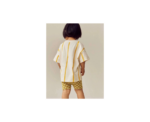 Short Legging & Striped Tshirt Set Moutarde - Image 
