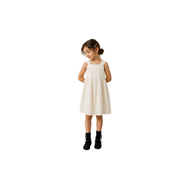 Off-White Embroidered Dress